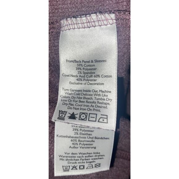 Eddie Bauer Cowl Neck Purple Waffle Thermal Long Sleeve Shirt Womens SIZE L - Picture 6 of 6